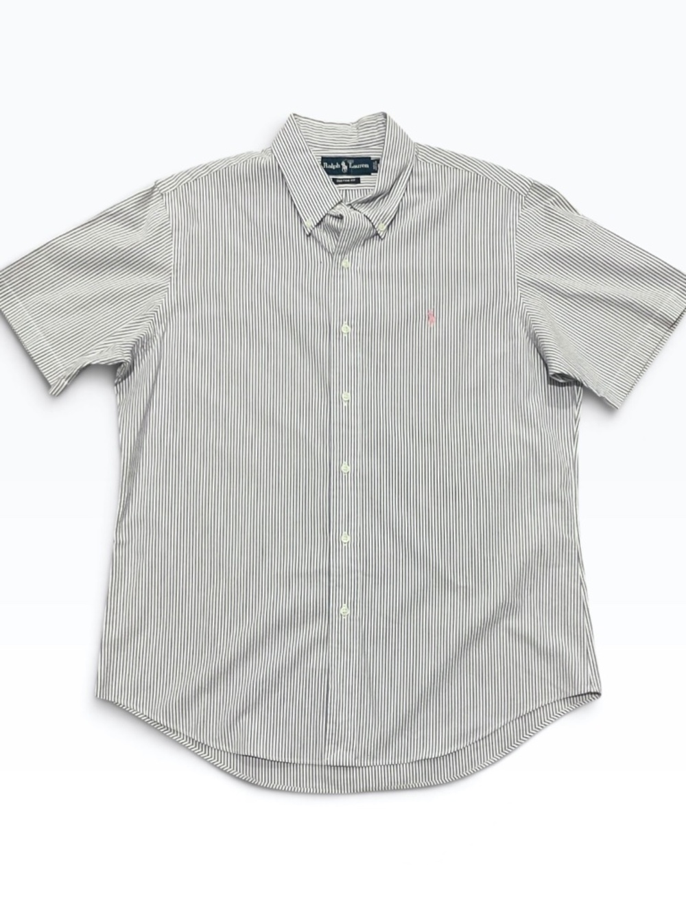 Polo Ralph Lauren Custom Fit Short Sleeve Shirt Size Large Striped Seersucker